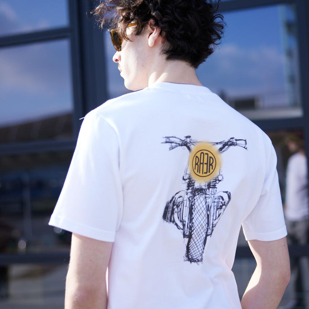 Tee shirt MC REGULAR motif SCRAMBLER BLANC