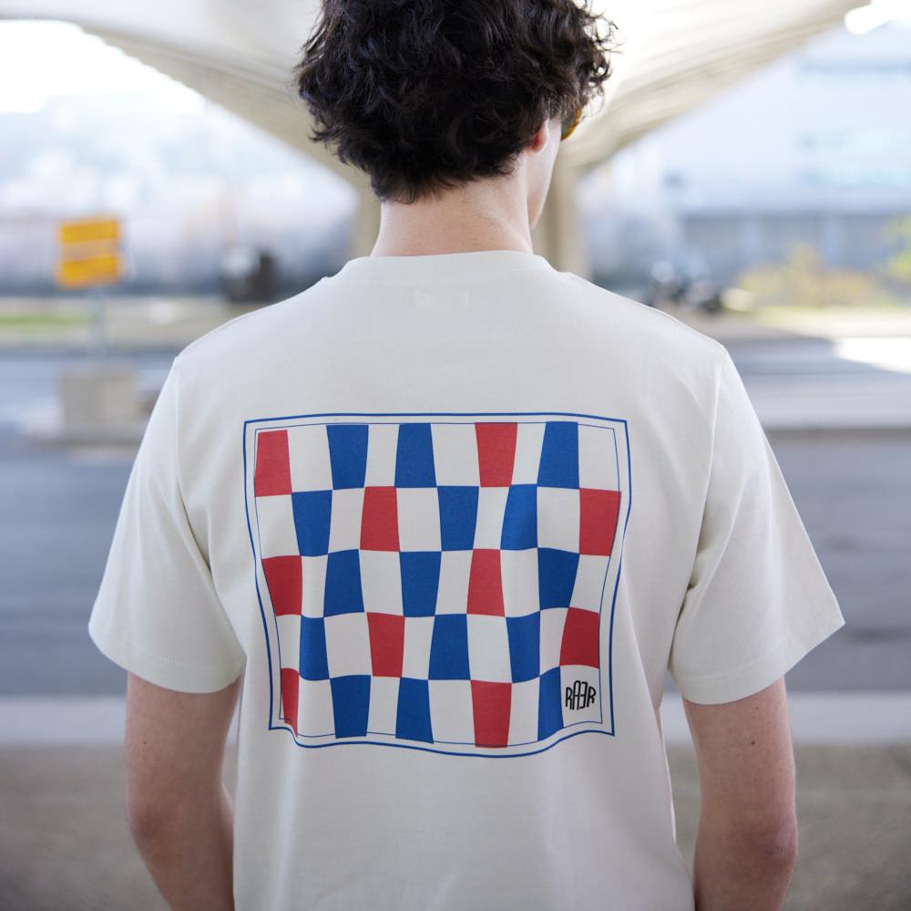 Tee-shirt MC REGULAR motif RACING ECRU