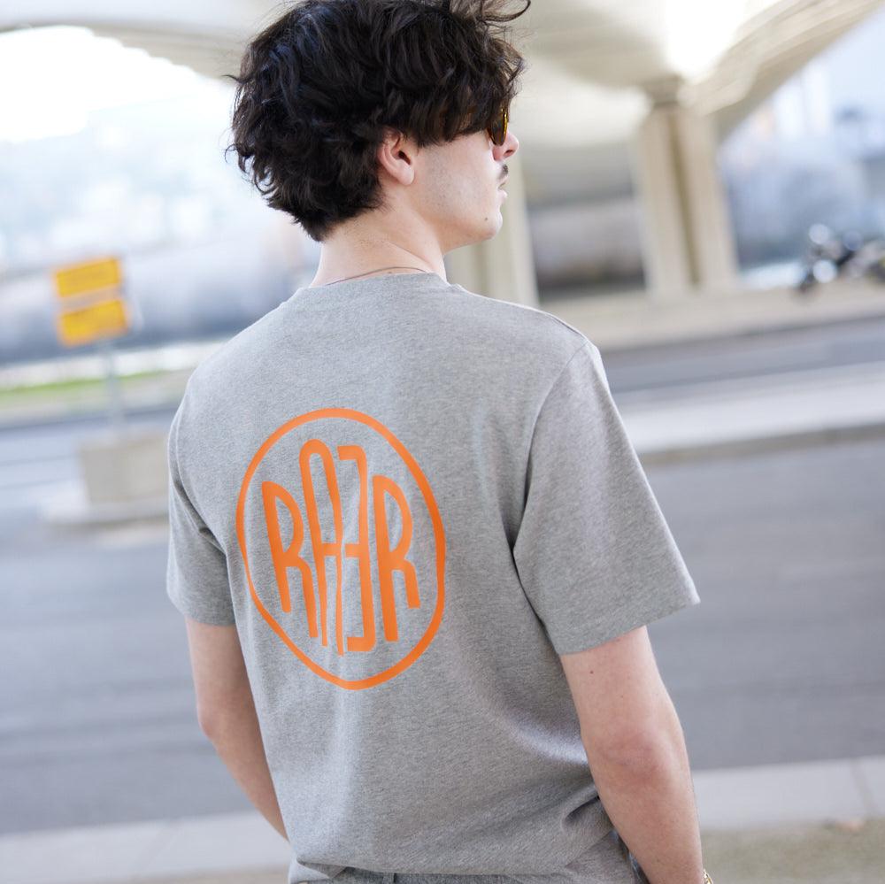 Tee-shirt MC REGULAR motif ORIGINAL GRIS CHINE & BLEU