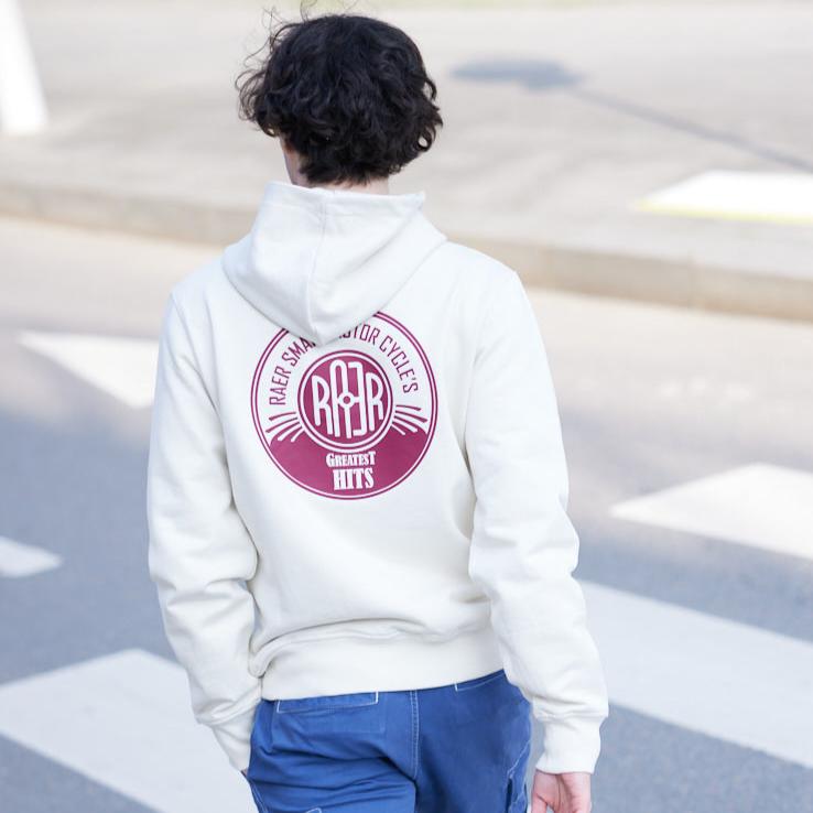 Sweat capuche REGULAR motif GREATEST HITS ECRU