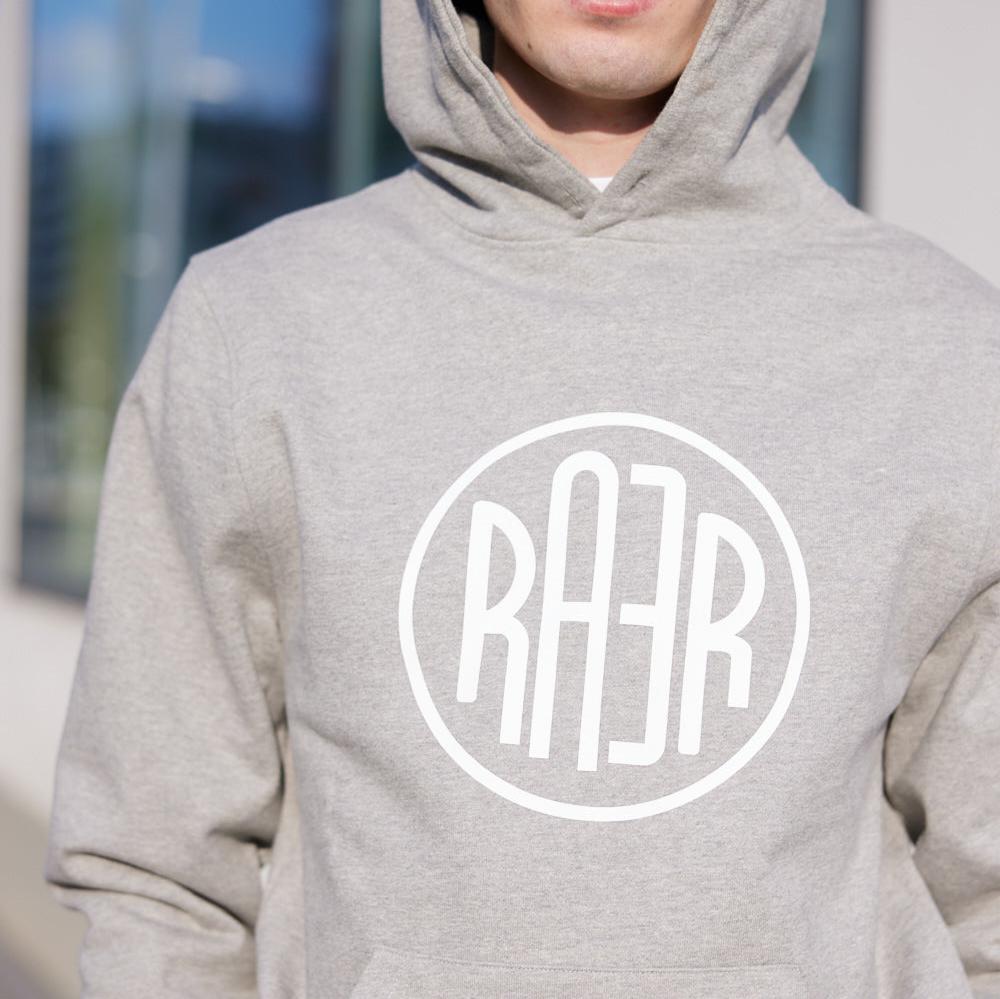 Sweat capuche REG motif ORIGINAL GRIS CHINE / BLEU