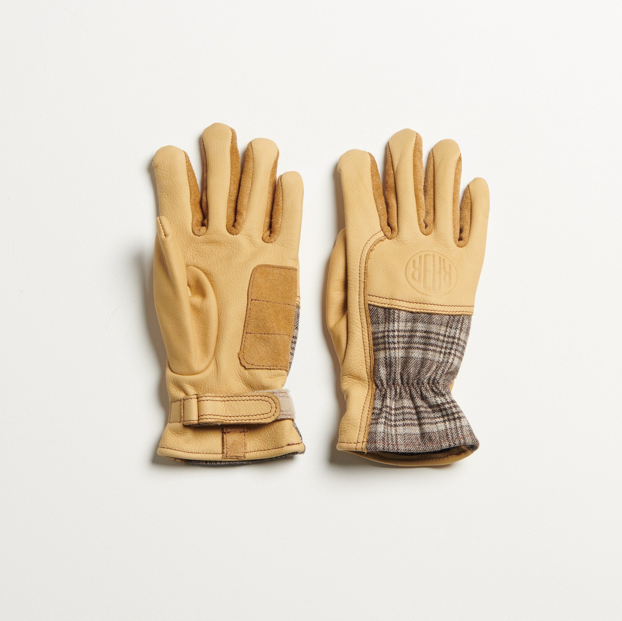 AROMA gant cuir / carreau BEIGE
