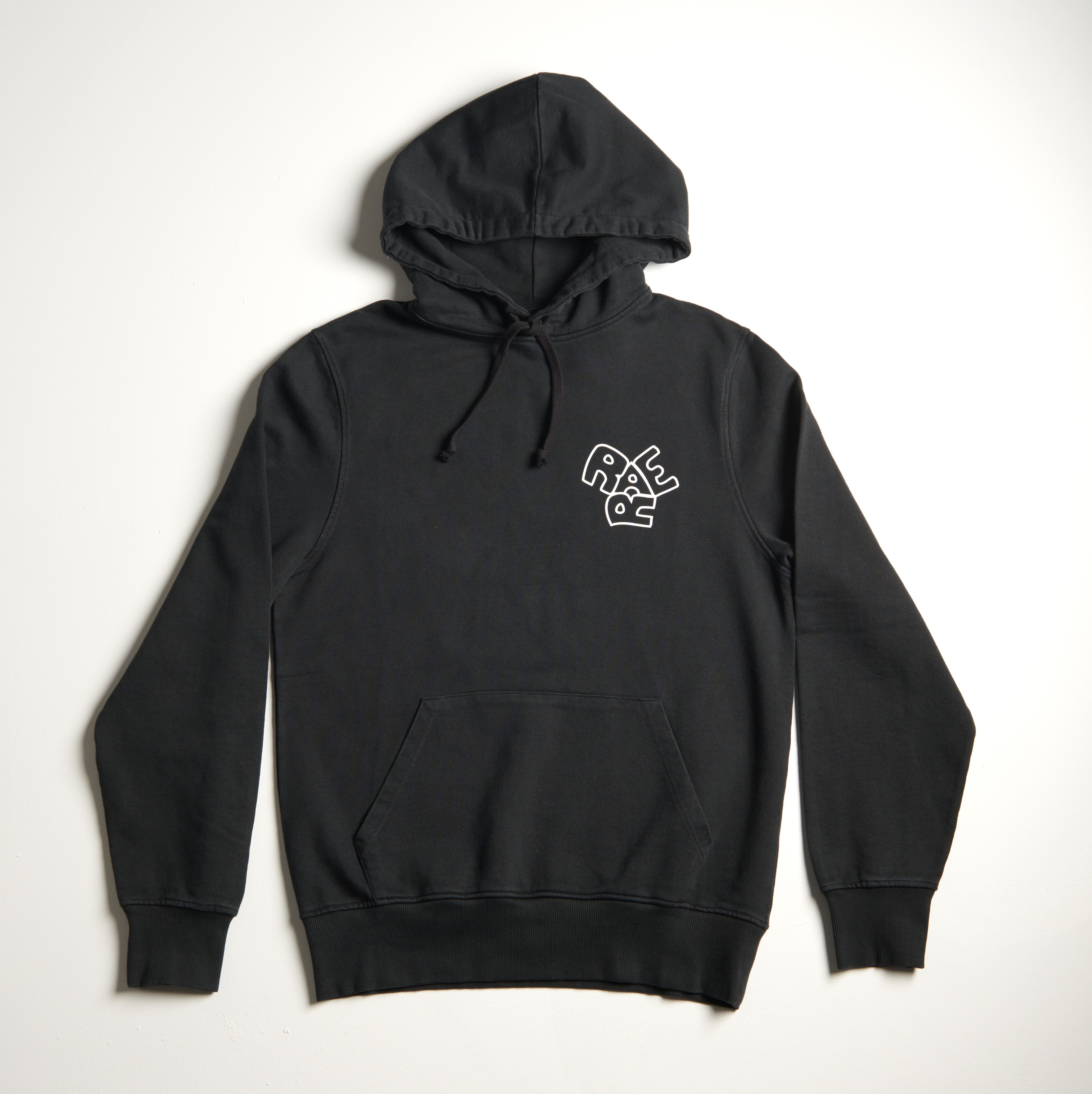 Sweat capuche REGULAR motif HANDSCRAFT NOIR VINTAGE