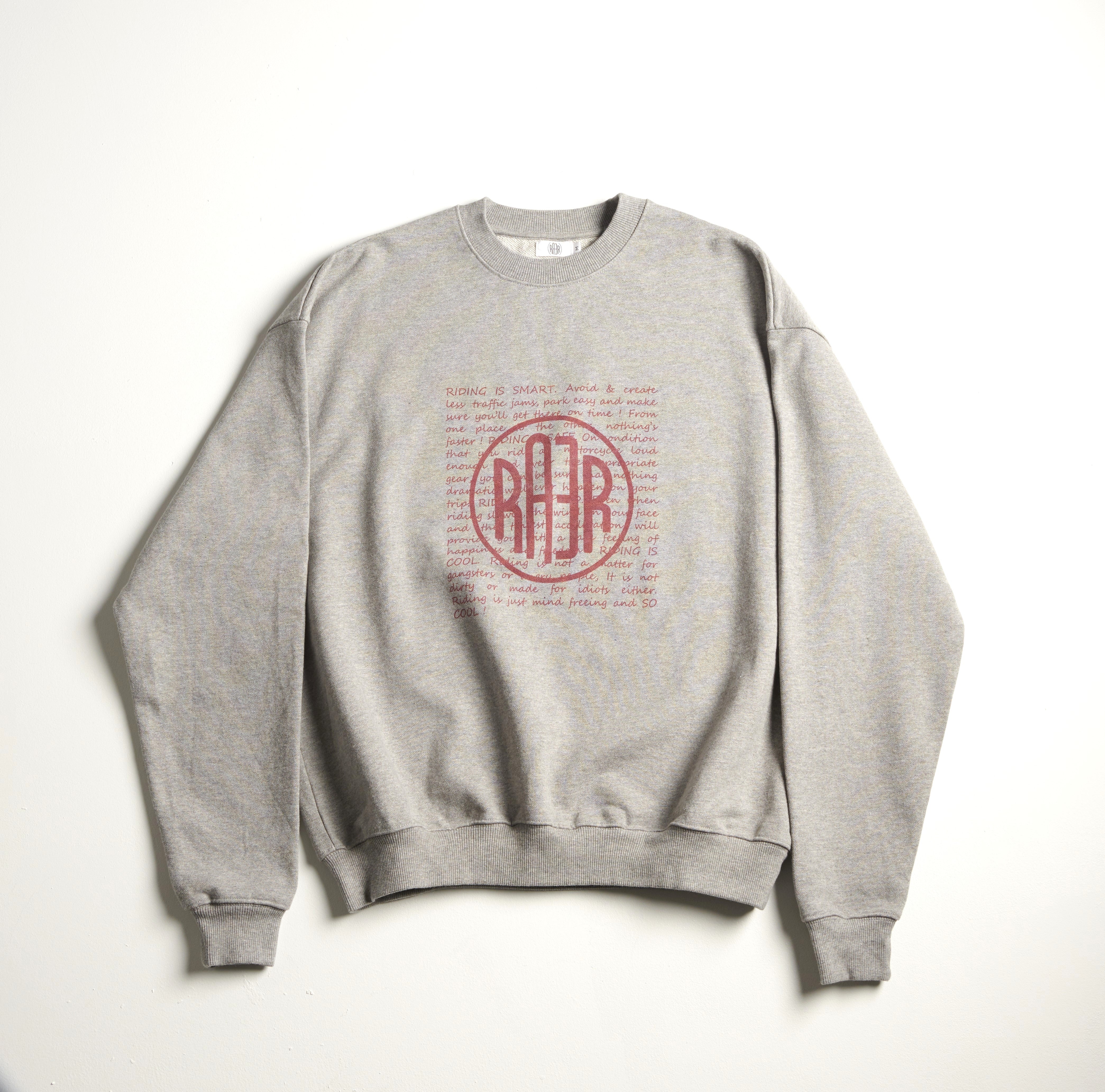 Sweat col rond OVERSIZE motif 4TEE GRIS CHINE