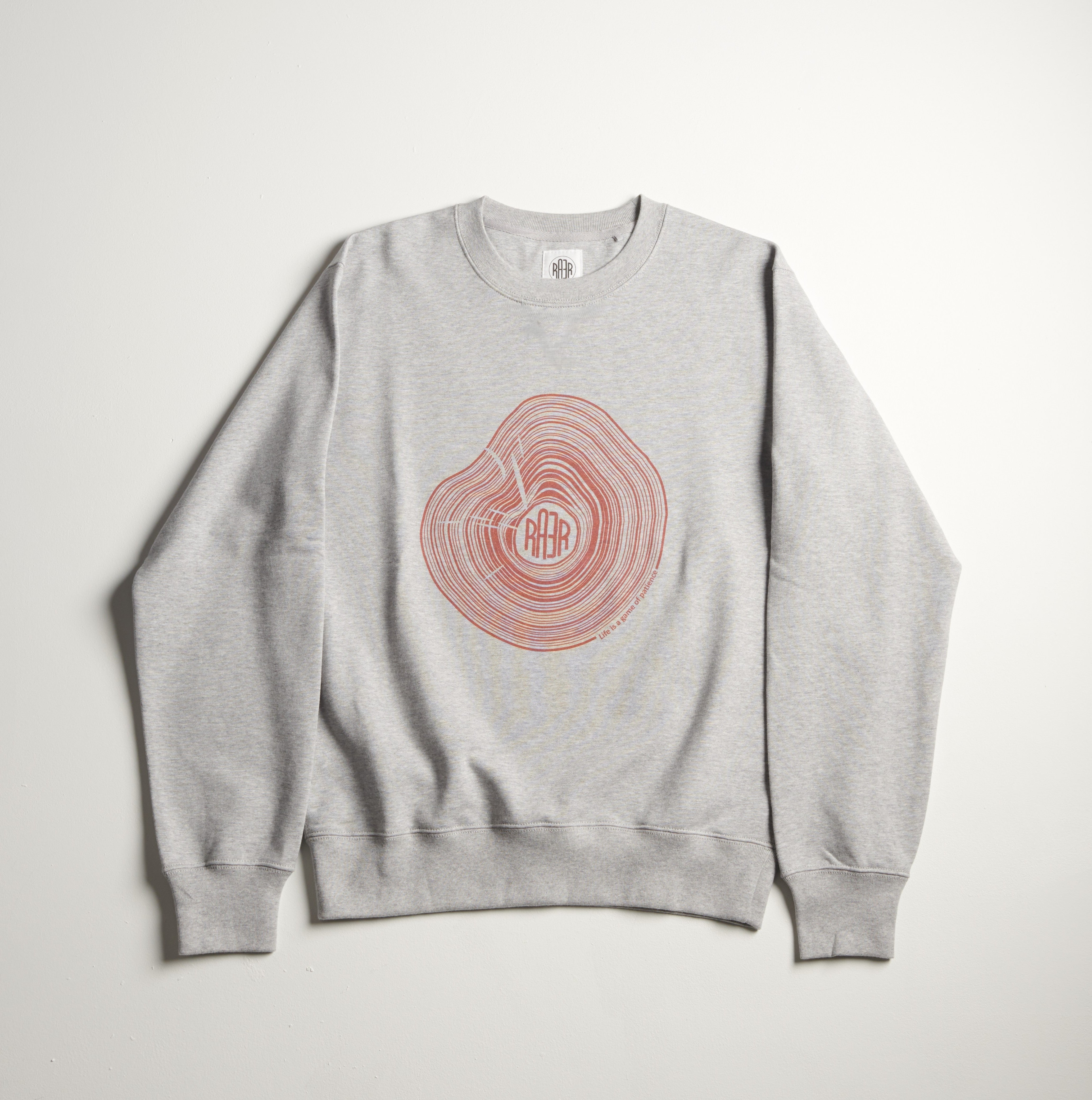 Sweat col rond OVERSIZE motif LIFE GRIS CHINE