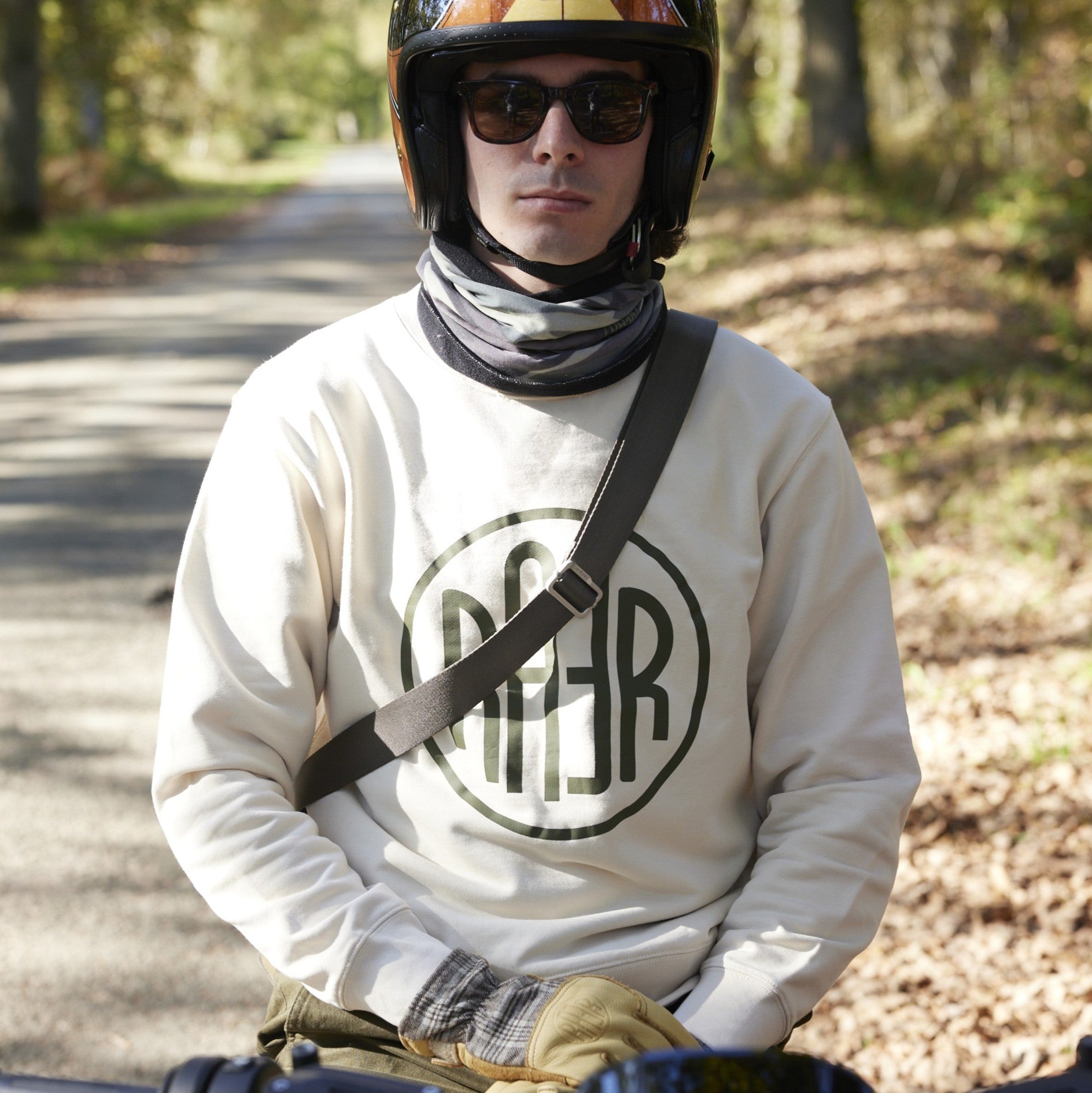 Sweat col rond OVERSIZE motif ORIGINAL ECRU & NAVY
