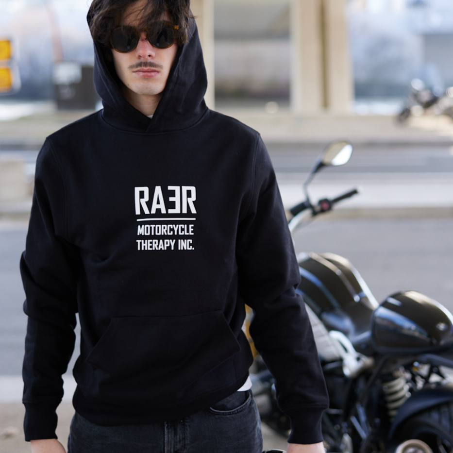 Sweat capuche REGULAR motif MOTORCYCLE THERAPY INC. NOIR