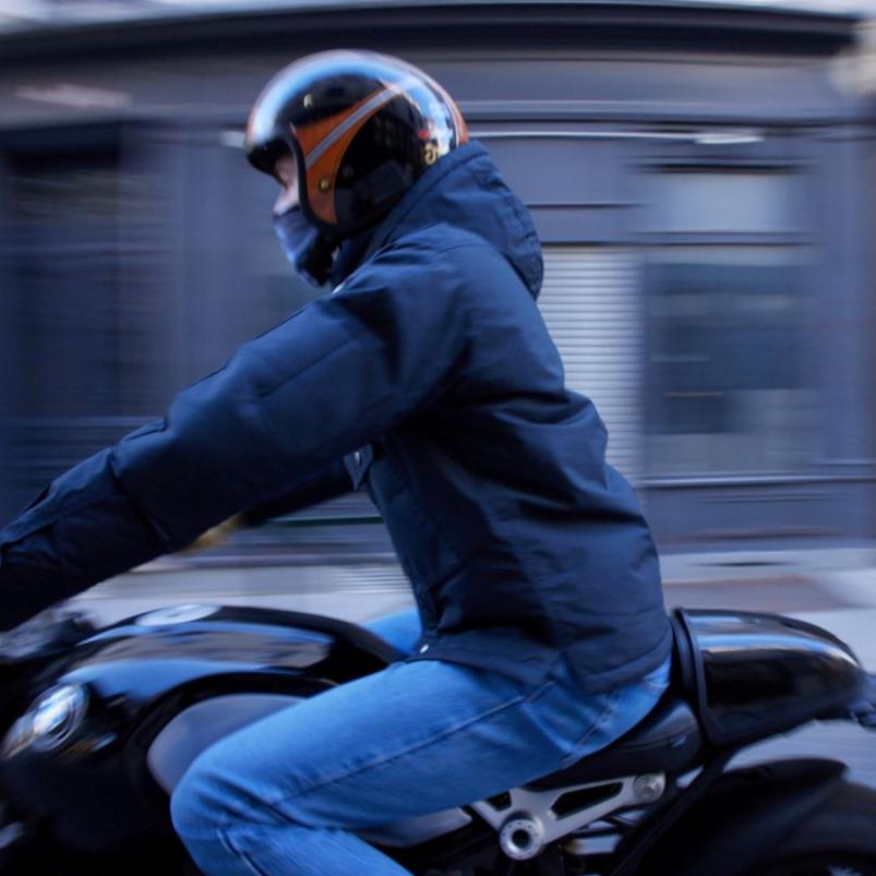 ABEL RS blouson zippé coton rip-stop déperlant NAVY