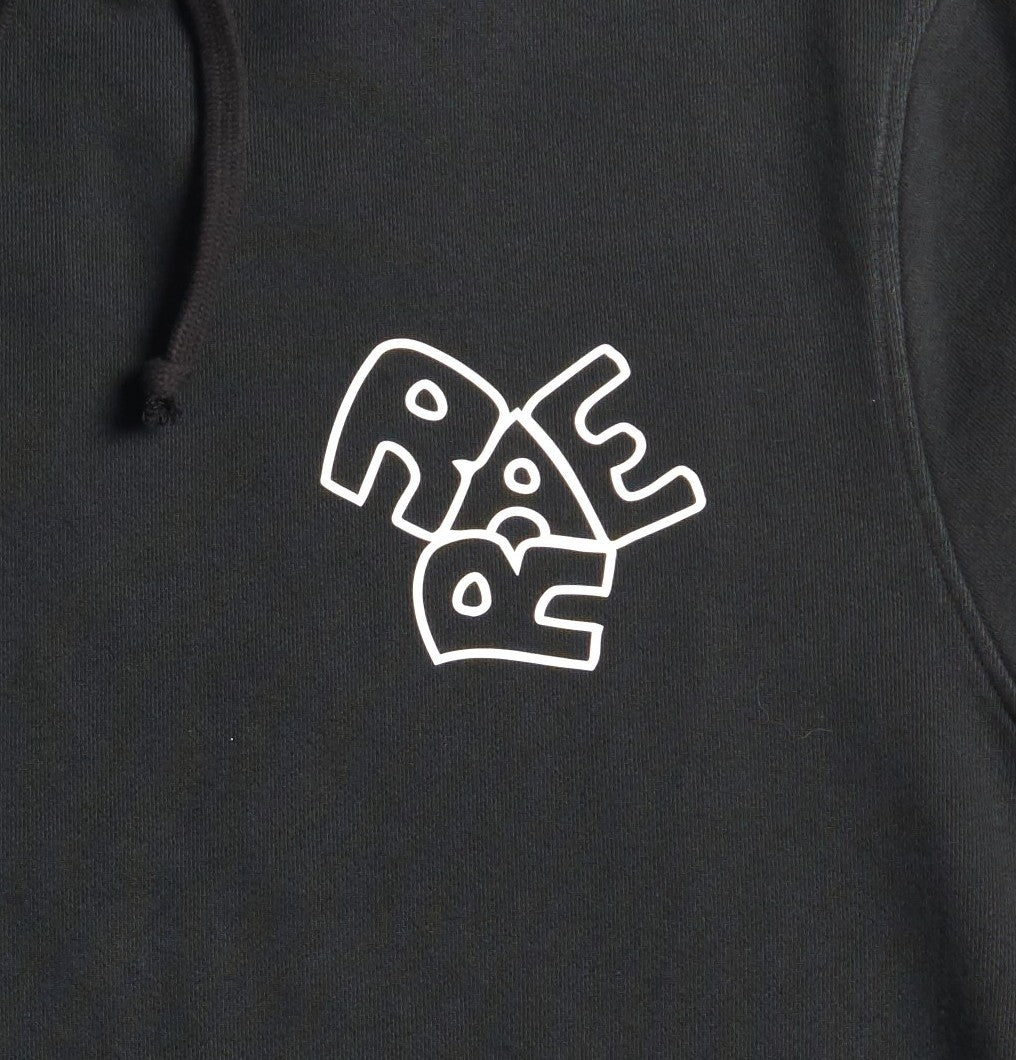 Sweat capuche REGULAR motif HANDSCRAFT NOIR VINTAGE