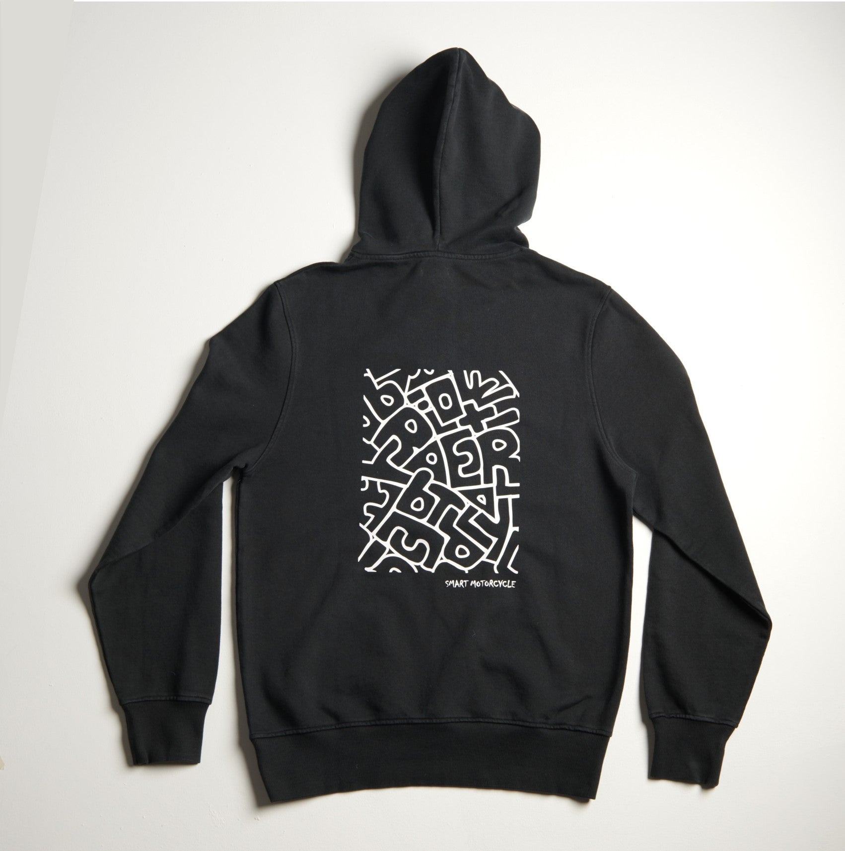 Sweat capuche REGULAR motif HANDSCRAFT NOIR VINTAGE