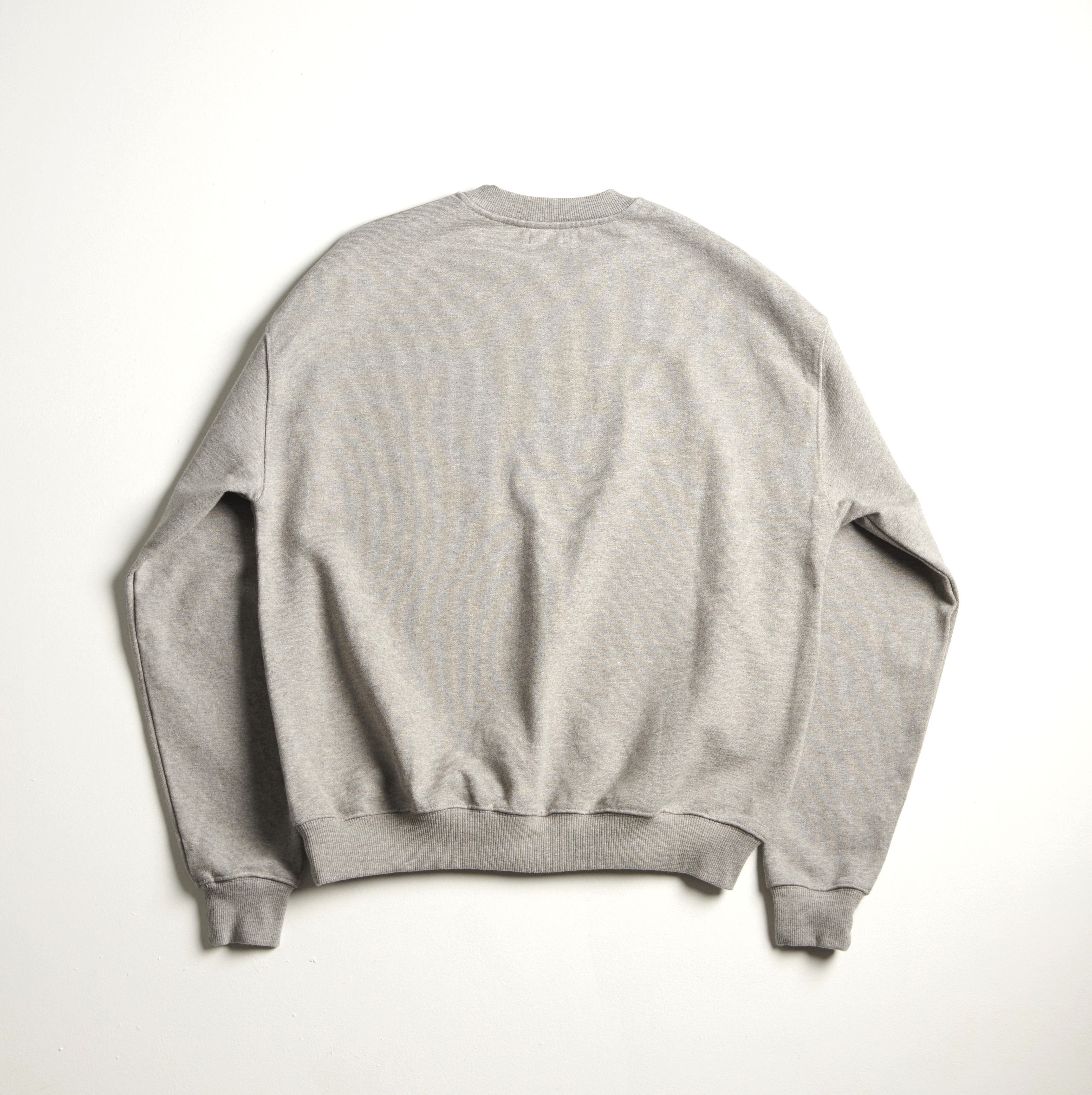 Sweat col rond OVERSIZE motif 4TEE GRIS CHINE